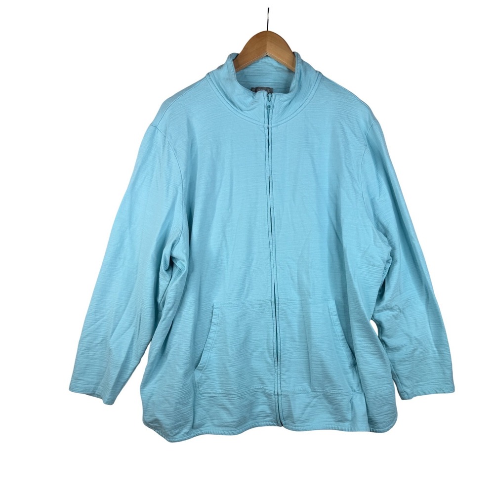 T by Talbots UPF 50‎ Full Zip Sweater size 3X Light Blue